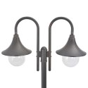 LATARNIA OGRODOWA 2-PUNKTOWA 220CM ALUMINIUM E27 BRĄZOWA