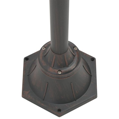 LATARNIA OGRODOWA 2-PUNKTOWA 220CM ALUMINIUM E27 BRĄZOWA