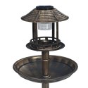 OZDOBNY BASENIK DLA PTAKÓW Z LAMPKAMI SOLARNYMI LED PLASTIKOWY