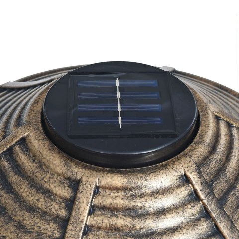 OZDOBNY BASENIK DLA PTAKÓW Z LAMPKAMI SOLARNYMI LED PLASTIKOWY