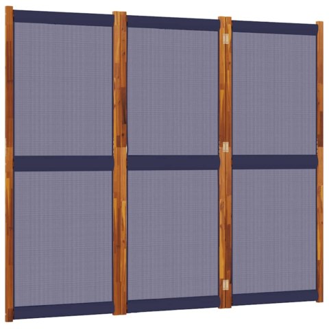 PARAWAN 3-PANELOWY CIEMNONIEBIESKI 210X180CM