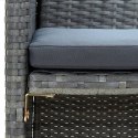 2-OSOBOWA SOFA OGRODOWA Z PODUSZKAMI POLIRATTAN SZARA