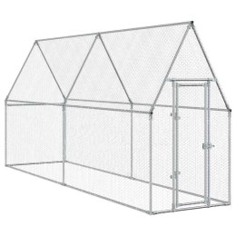 KLATKA DLA KURCZĄT SREBRNA 400X100X190CM STAL GALWANIZOWANA