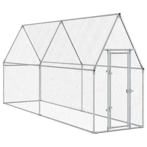 KLATKA DLA KURCZĄT SREBRNA 400X100X190CM STAL GALWANIZOWANA