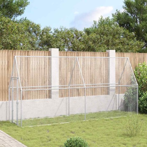 KLATKA DLA KURCZĄT SREBRNA 400X100X190CM STAL GALWANIZOWANA
