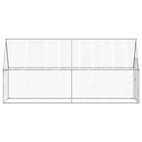 KLATKA DLA KURCZĄT SREBRNA 400X100X190CM STAL GALWANIZOWANA