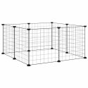 KLATKA DLA ZWIERZĄT 8-PANELOWA CZARNA 70X70X35CM STALOWA