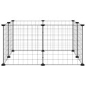 KLATKA DLA ZWIERZĄT 8-PANELOWA CZARNA 70X70X35CM STALOWA