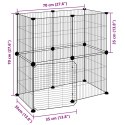 KLATKA DLA ZWIERZĄT Z BRAMKĄ 12 PANELI CZARNA 35X35CM STAL