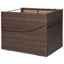 LEŻAK OGRODOWY Z PODUSZKĄ RATTAN PE BRĄZOWY