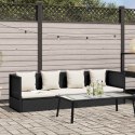 SOFA OGRODOWA Z PODUSZKAMI POLIRATTAN CZARNA