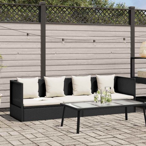 SOFA OGRODOWA Z PODUSZKAMI POLIRATTAN CZARNA