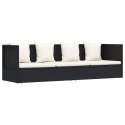SOFA OGRODOWA Z PODUSZKAMI POLIRATTAN CZARNA