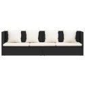 SOFA OGRODOWA Z PODUSZKAMI POLIRATTAN CZARNA