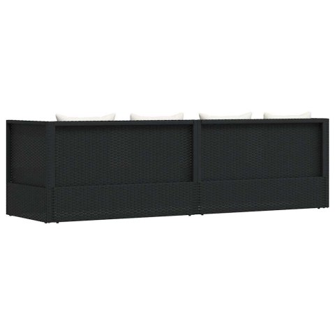 SOFA OGRODOWA Z PODUSZKAMI POLIRATTAN CZARNA