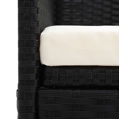 SOFA OGRODOWA Z PODUSZKAMI POLIRATTAN CZARNA