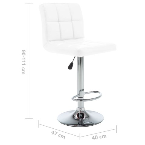 STOŁKI BAROWE 2 SZT. BIAŁE SZTUCZNA SKÓRA