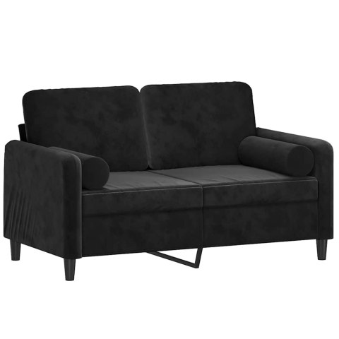 2-OSOBOWA SOFA Z PODUSZKAMI, CZARNA, 120 CM, AKSAMIT
