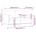 2-OSOBOWA SOFA Z PODUSZKAMI, CZARNA, 120 CM, AKSAMIT