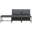 3-CZĘŚCIOWA SOFA DO OGRODU Z PODUSZKAMI SZARA POLIRATTANOWA