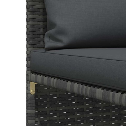 3-CZĘŚCIOWA SOFA DO OGRODU Z PODUSZKAMI SZARA POLIRATTANOWA