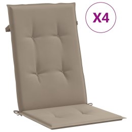 PODUSZKI NA KRZESŁA OGRODOWE 4 SZT. TAUPE 120X50X3CM