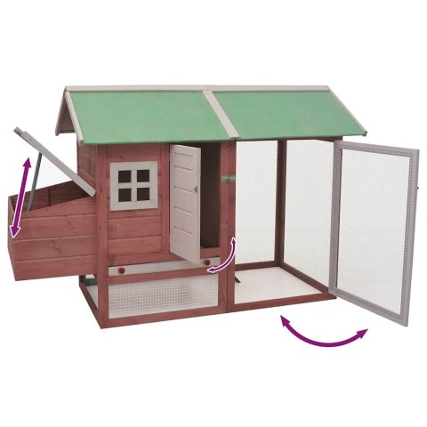 KLATKA DLA KURCZĄT MOKKA 170X81X110CM DREWNO SOSNY I JODŁY