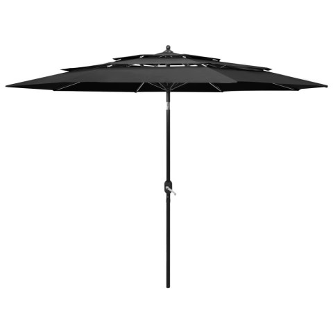 3-POZIOMOWY PARASOL NA ALUMINIOWYM SŁUPKU ANTRACYTOWY 3M