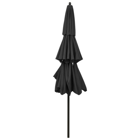 3-POZIOMOWY PARASOL NA ALUMINIOWYM SŁUPKU ANTRACYTOWY 3M