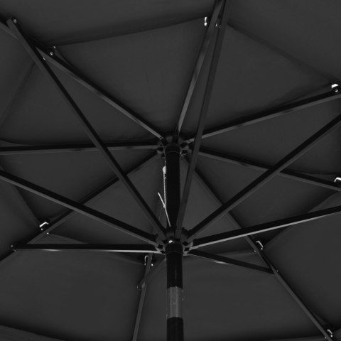 3-POZIOMOWY PARASOL NA ALUMINIOWYM SŁUPKU ANTRACYTOWY 3M