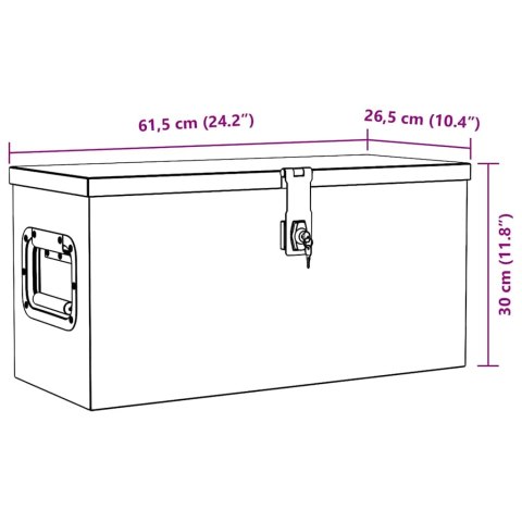 ALUMINIOWA SKRZYNIA 61,5X26,5X30CM SREBRNA