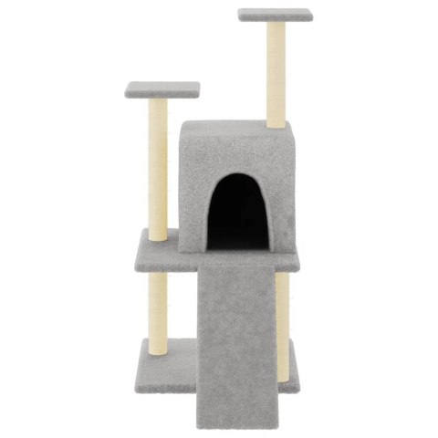 DRAPAK DLA KOTA Z SIZALOWYMI SŁUPKAMI JASNOSZARY 110CM