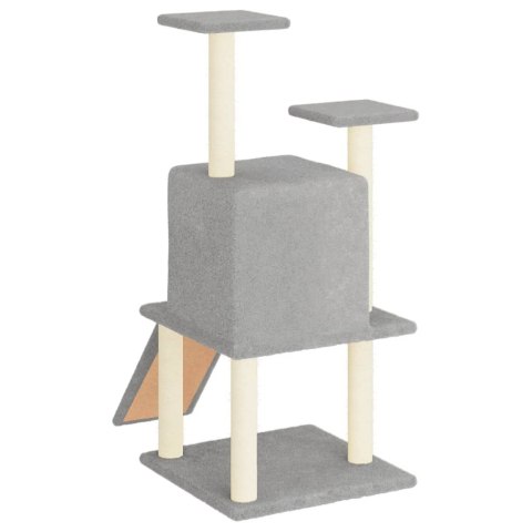 DRAPAK DLA KOTA Z SIZALOWYMI SŁUPKAMI JASNOSZARY 110CM