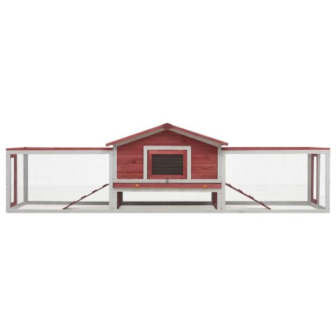 KLATKA DLA KRÓLIKA CZERWONA 310X70X87CM SOSNA I JODŁA