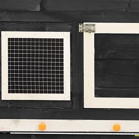KLATKA DLA KRÓLIKA SZARO-BIAŁA 140X63X120CM DREWNO JODŁOWE