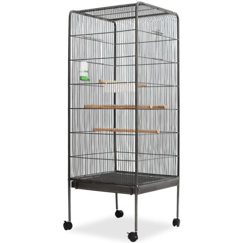 KLATKA DLA PTAKÓW CZARNA 54X54X146CM STALOWA