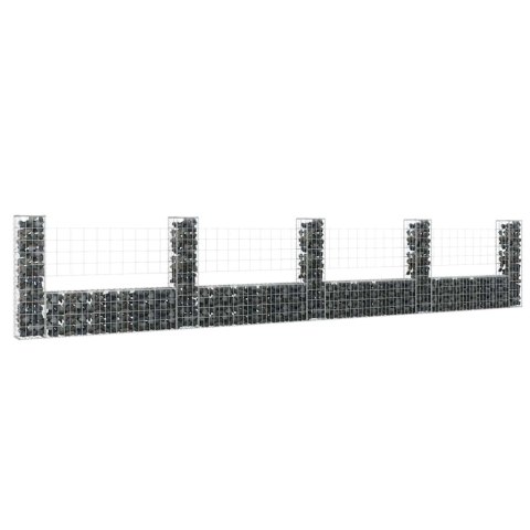 OGRODZENIE GABIONOWE Z 5 SŁUPKAMI ŻELAZO 500X20X100CM