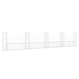 OGRODZENIE GABIONOWE Z 5 SŁUPKAMI ŻELAZO 500X20X100CM