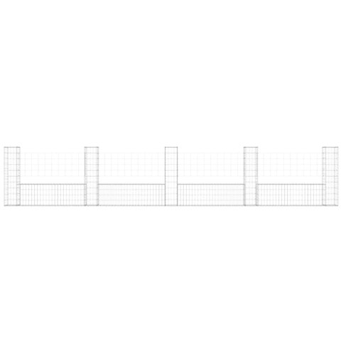 OGRODZENIE GABIONOWE Z 5 SŁUPKAMI ŻELAZO 500X20X100CM