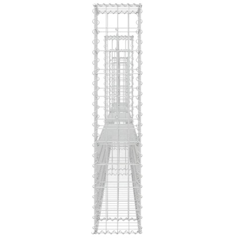 OGRODZENIE GABIONOWE Z 5 SŁUPKAMI ŻELAZO 500X20X100CM