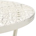 OKRĄGŁY STOLIK BISTRO STYL VINTAGE METALOWY 40X70CM BIAŁY