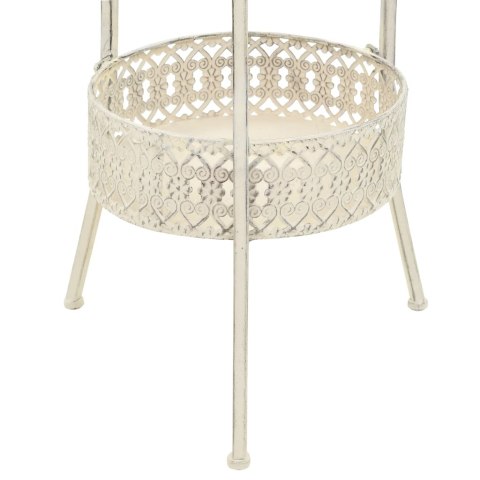 OKRĄGŁY STOLIK BISTRO STYL VINTAGE METALOWY 40X70CM BIAŁY