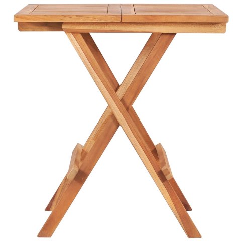 SKŁADANY STOLIK BISTRO, 60X60X65 CM, LITE DREWNO TEKOWE
