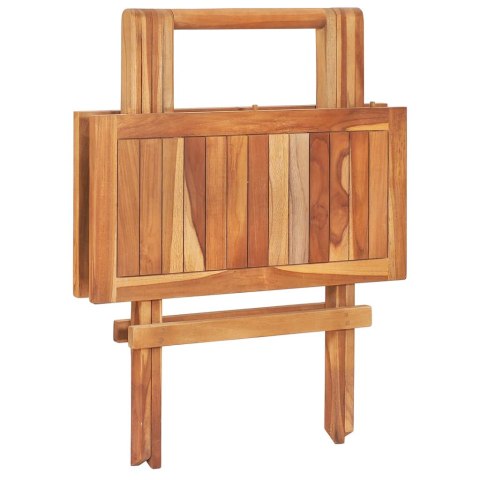 SKŁADANY STOLIK BISTRO, 60X60X65 CM, LITE DREWNO TEKOWE