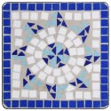 STOLIK MOZAIKOWY NIEBIESKO-BIAŁY CERAMICZNY