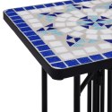 STOLIK MOZAIKOWY NIEBIESKO-BIAŁY CERAMICZNY