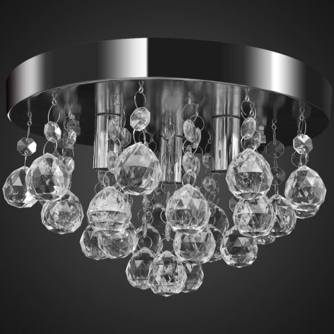 WISZĄCA LAMPA SUFITOWA Z KRYSZTAŁKAMI CHROMOWA