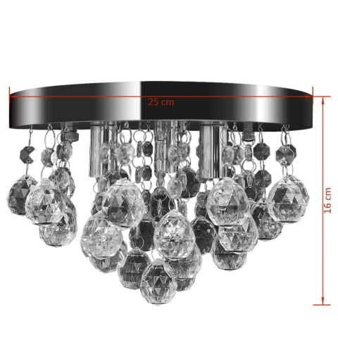 WISZĄCA LAMPA SUFITOWA Z KRYSZTAŁKAMI CHROMOWA