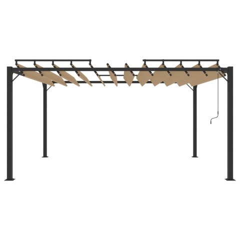ALTANA Z ŻALUZJOWYM DACHEM 3X4 M, TAUPE, TKANINA I ALUMINIUM