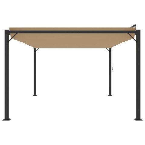 ALTANA Z ŻALUZJOWYM DACHEM 3X4 M, TAUPE, TKANINA I ALUMINIUM